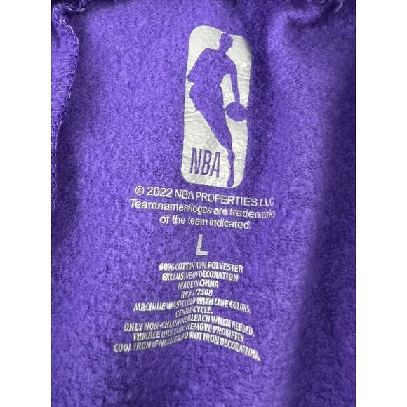 Los Angeles Lakers Purple Allover Logo Hoodie & Wide Leg Sweatpants Fit L-XL - Picture 13 of 16